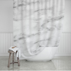 Κουρτίνα Μπάνιου 180x180 Υφασμάτινη Marble Estia
