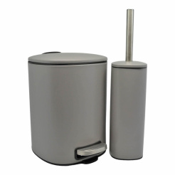 Σετ Πεντάλ 5Lt+Πιγκάλ Inox Τετράγωνο Γκρι Ματ Soft Close Ankor