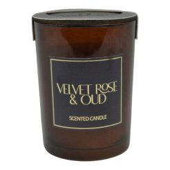 Αρωματικό Κερί Velvet Rose & Oud Σε Γυάλινο Δοχείο Με Καπάκι 8X8X10,5Εκ.Ankor