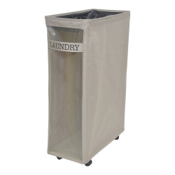 Καλάθι Απλύτων Σε Μπεζ Χρώμα Με Ροδάκια 40L Ankor