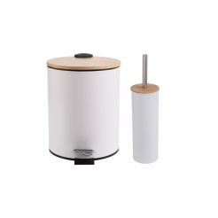 Σετ Πεντάλ 5Lt Soft Close+Πιγκάλ Bamboo Essentials Λευκό Estia