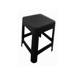 Σκαμπό Πλαστικό Rattan Μαύρο Nektarplast