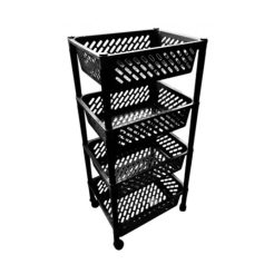 Τρόλεϊ Φρούτων 4 Θέσεων Παραλληλόγραμμο Μαύρο Nektarplast