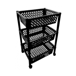 Τρόλεϊ Φρούτων 3 Θέσεων Παραλληλόγραμμο Μαύρο Nektarplast