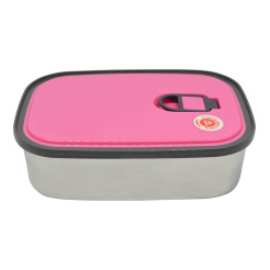 Φαγητοδοχείο Inox Με Φούξια Πλαστικό Καπάκι 0,38Lt Ankor