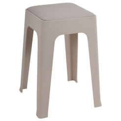 Σκαμπό Πλαστικό Με Μαξιλάρι Μπεζ 35x35x48cm Ankor