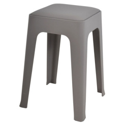 Σκαμπό Πλαστικό Με Μαξιλάρι Γκρι 35x35x48cm Ankor