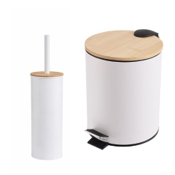 Σετ Πεντάλ 5Lt Soft Close+Πιγκάλ Bamboo Essentials Λευκό Estia