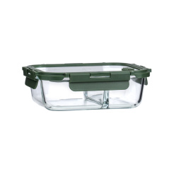 Φαγητοδοχείο Click&Seal 2 Θέσεων Με Αεραγωγό 1030ml Olive Estia 