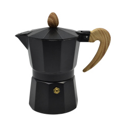 Καφετιέρα Espresso Μαύρη Με Ξύλινο Χέρι 300Ml Ankor