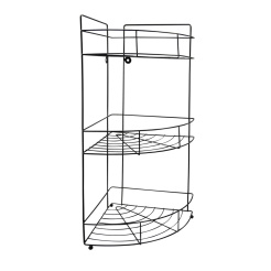 Ραφιέρα Γωνία Μεταλλική Τριπλή Μαύρη 22X22X52,5Εκ.Ankor