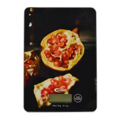 Ζυγαριά Ηλεκτρονική Γυάλινη 5kg Ρόδι 15x21,5x1,6εκ.Ankor