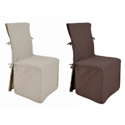 Κάλυμμα Καρέκλας Δυο Όψεων Μπεζ Με Καφέ Microfiber Ultrasonic Ankor