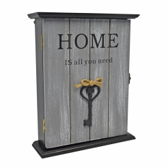 Κλειδοθήκη Ξύλινη Home Κλειδί Γκρι Με Μαύρο 20X7X24Εκ.Ankor