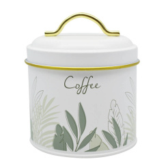Βάζο Μεταλλικό Λευκό Coffee Με Χρυσές Λεπτομέρειες 11,2X11,2X13Εκ.Ankor 