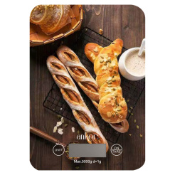 Ζυγαριά Ηλεκτρονική 5Kg Γυάλινη Μπαγκέτες Πρωινού 15X21,5X1,6Εκ.Ankor