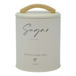 Βάζο Μεταλλικό Κρεμ Sugar Με Ξύλινη Λαβή 11X11X13-15Εκ.Ankor