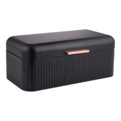 Ψωμιέρα Μεταλλική Μαύρη Με Rose Gold Λαβή 42,2X22,4X17Εκ.Ankor
