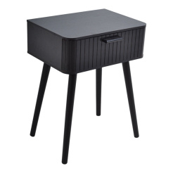 Κομοδίνο Ξύλινο Με Συρτάρι Σε Μαύρο Χρώμα 40X29X52Εκ. Ankor