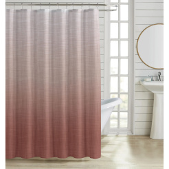 Κουρτίνα Μπάνιου Πολυεστερική 180X180Εκ 90Gsm Με 12 Κρίκους Ντεγκραντέ Σε Απόχρωση Σάπιου Μήλου Ankor
