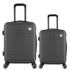 Σετ 2 Βαλίτσες Abs 37X27X55Εκ. Και 41X31X65Εκ. Με Επέκταση Και 4 Ρόδες Ανθρακί Ankor 