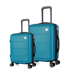 Σετ 2 Βαλίτσες Abs 37X27X55Εκ. Και 41X31X65Εκ. Με Επέκταση Και 4 Ρόδες Πετρόλ Ankor 