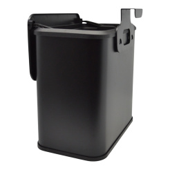 Κάδος Απορριμμάτων 5Lt Ιnox Σε Μαύρο Χρώμα Με Γάντζο Για Ντουλάπι 25X15,1X24,7Εκ. Ankor