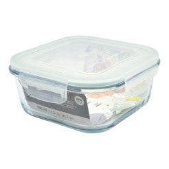 Φαγητοδοχείο Τετράγωνο Από Πυράντοχο Γυαλί Με Πλαστικό Καπάκι 0,75Lt Ankor