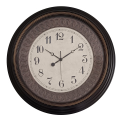 Ρολόι Τοίχου Πλαστικό Σε Μαύρο Vintage Χρώμα 55,8X55,8X5,2Εκ.Ankor