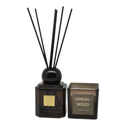 Σετ Αρωματικό Χώρου 80Ml Και Κεριού Sandalwood Ankor