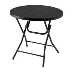 Τραπέζι Πτυσσόμενο Πλαστικό Μαύρο Σε Όψη Ξύλου Με Μεταλλικά Πόδια 80X74Εκ. Ankor 