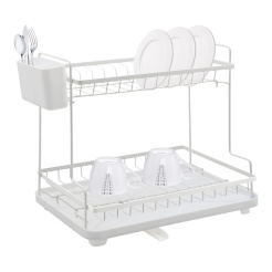 Πιατοθήκη Διώροφη Μεταλλική Άσπρη Ματ 46,3X30X38,3Εκ.Ankor