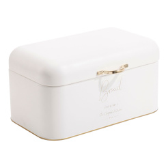 Ψωμιέρα Μεταλλική Λευκή Με Χρυσές Λεπτομέρειες Bread 30X18X16Εκ. Ankor