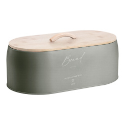 Ψωμιέρα Μεταλλική Λαδί Bread Με Μπαμπού Καπάκι 35,5X19,7X12Εκ. Ankor