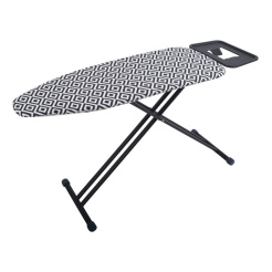 Σιδερώστρα Xl 45X120Εκ Μαύρη Ματ 100% Βαμβακερό Κάλυμμα Υψος 71-94Εκ. Ankor