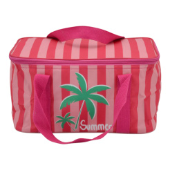 Ισοθερμική Τσάντα 10Lt Με Σχέδιο Κόκκινο Ροζ Ριγέ Ankor