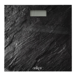 Ηλεκτρονική Ζυγαριά Μπάνιου Ψηφιακή Γυάλινη Με Σχέδιο Μαύρη Πέτρα 30X30X2,5 Εκ.Ankor