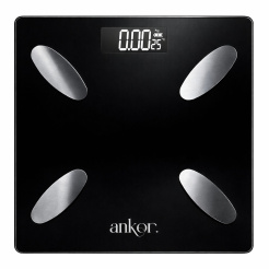 Ηλεκτρονική Ζυγαριά Μπάνιου Ψηφιακή Με Bluetooth Και 8 Μετρήσεις Σε Μαύρο Χρώμα Ankor