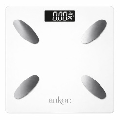 Ηλεκτρονική Ζυγαριά Μπάνιου Ψηφιακή Με Bluetooth Και 8 Μετρήσεις Σε Ασπρο Χρώμα Ankor
