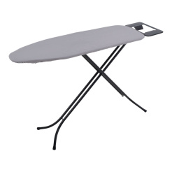 Σιδερώστρα 34X110Εκ Μαύρη Ματ 100% Βαμβακερό Κάλυμμα Ύψος 60-88Εκ. Ankor