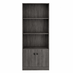 Βιβλιοθήκη Ξύλινη Με Ράφια Και Ντουλάπι Σε Γκρι Χρώμα 60X30X170 Εκ. Ankor