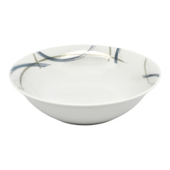 Σαλατιέρα Πορσελάνινη Μπλε Ραφ Και Μπεζ Καμπύλες Γραμμές 23Εκ. Ankor