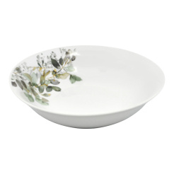 Σαλατιέρα Πορσελάνινη Με Σχέδιο Φύλλα Σε Γήινες Αποχρώσεις 23Εκ. Ankor