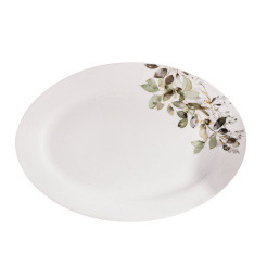 Πιατέλα Πορσελάνινη Με Σχέδιο Φύλλα Σε Γήινες Αποχρώσεις 30,5Εκ. Ankor