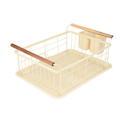 Πιατοθήκη Allure Μεταλλική Με Ξύλινες Λαβές Ivory Estia