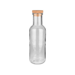 Μπουκάλι Γυάλινο 1000Ml Με Καπάκι Φελλού Γκρι Estia