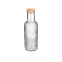 Μπουκάλι Γυάλινο 1000Ml Ανάγλυφο Με Φελλό Γκρι Estia