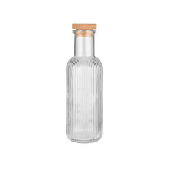 Μπουκάλι Γυάλινο 1000Ml Ανάγλυφο Με Φελλό Διάφανο