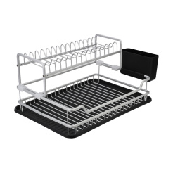 Πιατοθήκη Αλουμινίου Διώροφη Με Πλαστικό Δίσκο Estia